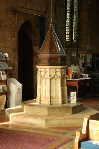 The baptism font at St Mary's Church, Bloxham