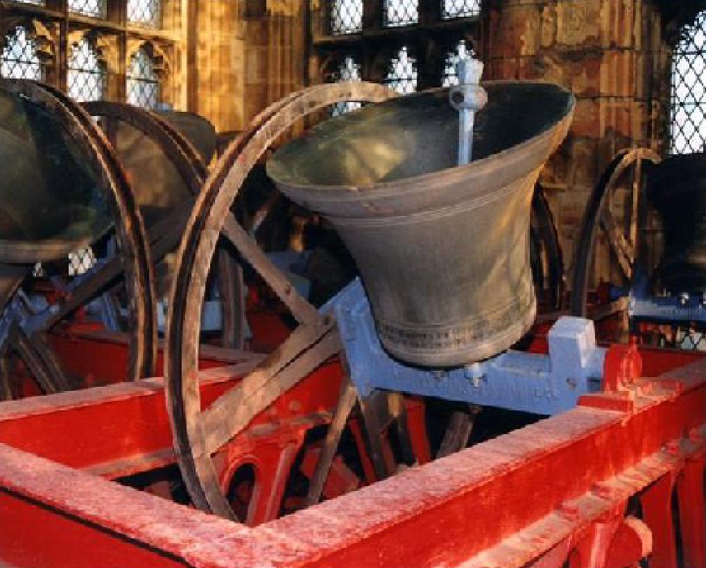 One of the eight bells in St Mary's tower